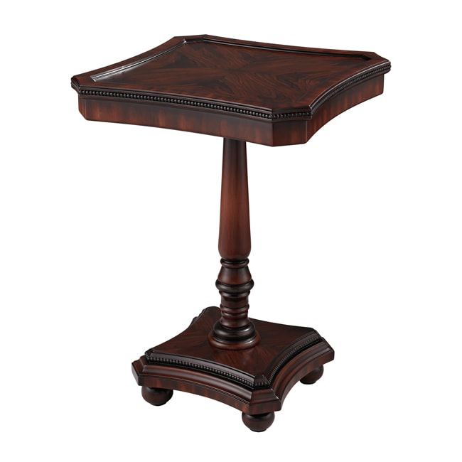 Walnut Finish Square Accent Table