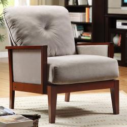 preview thumbnail 3 of 1, Caney Grey Microfiber Accent Chair