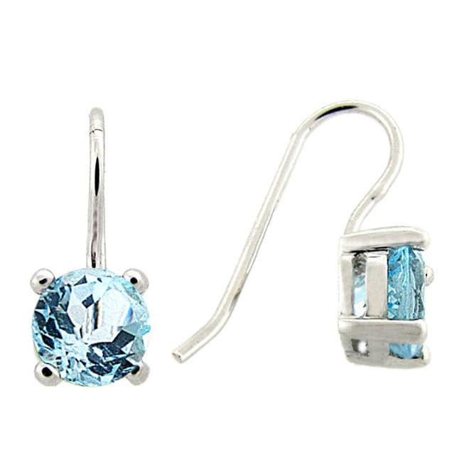 Sterling Silver Blue Topaz Drop Earrings