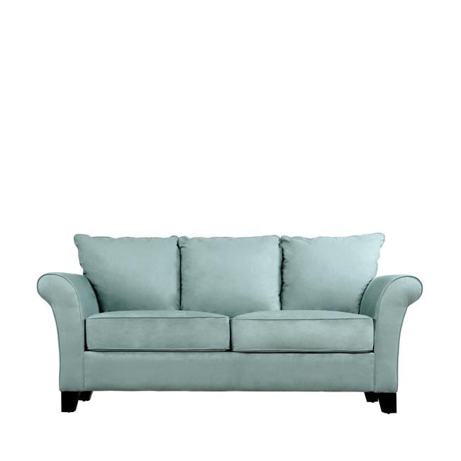 Provant Flared arm Sky Blue Microfiber Sofa  