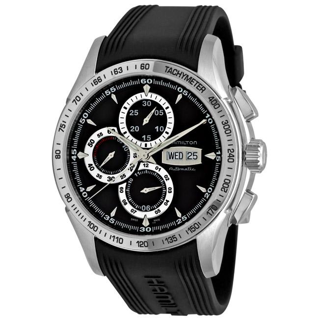 Hamilton Mens Lord Hamilton Rubber Strap Chronograph Watch 