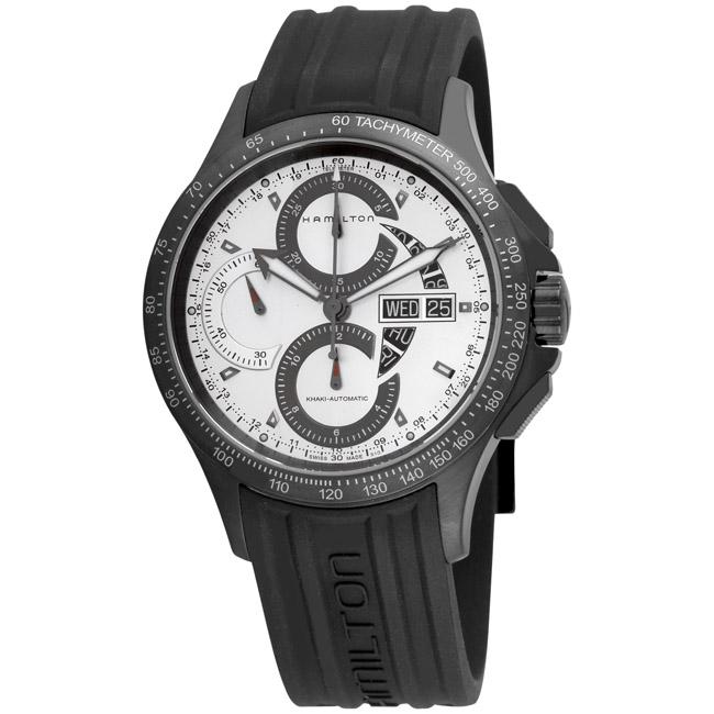 Hamilton Mens Khaki King Silver Face Automatic Chronograph Watch