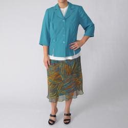 Dana Kay Womens Plus Size Skirt and Blazer Set