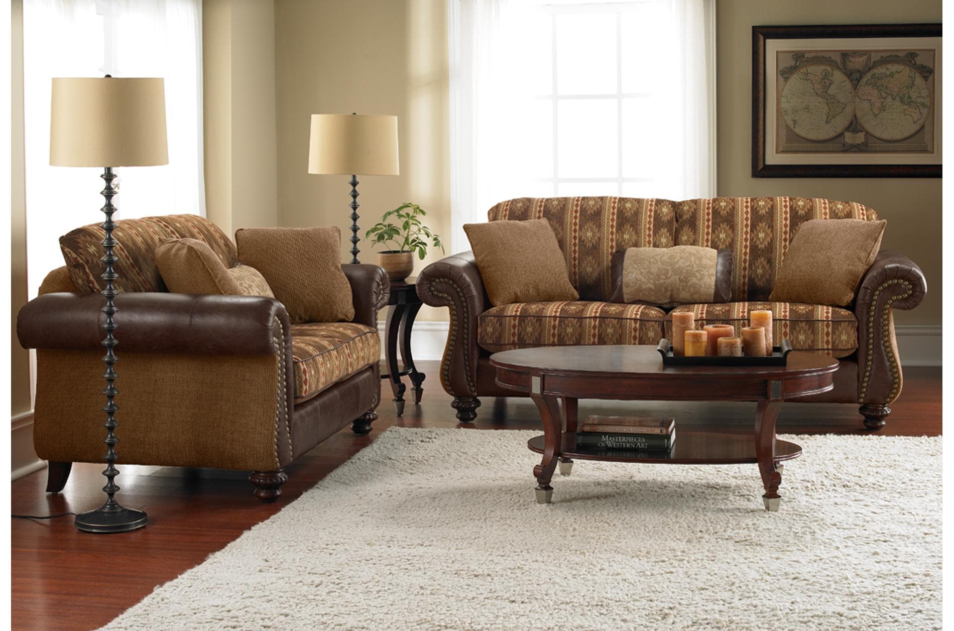 Livingston Leather Fabric Sofa and Loveseat Free Shipping Today