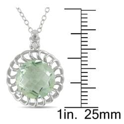 Miadora 10k White Gold Green Amethyst and Diamond Accent Necklace (H I, I2 I3) Miadora Gemstone Necklaces