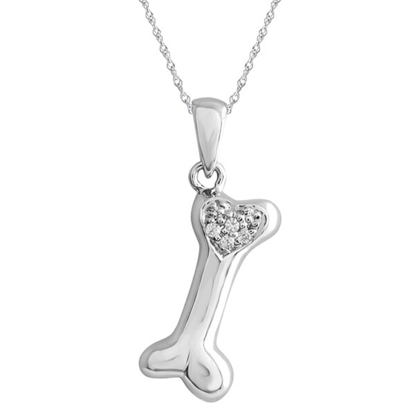 ASPCA Tender Voices Silver Diamond Accent Dog Bone Necklace Diamond Necklaces