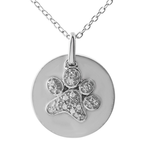 ASPCA Tender Voices Diamond Accent Dog Paw Circle Necklace - Free ...