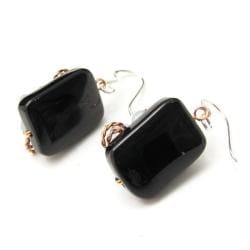 Blissful Floral Onyx Faceted Quartz Earrings (Thailand) Earrings