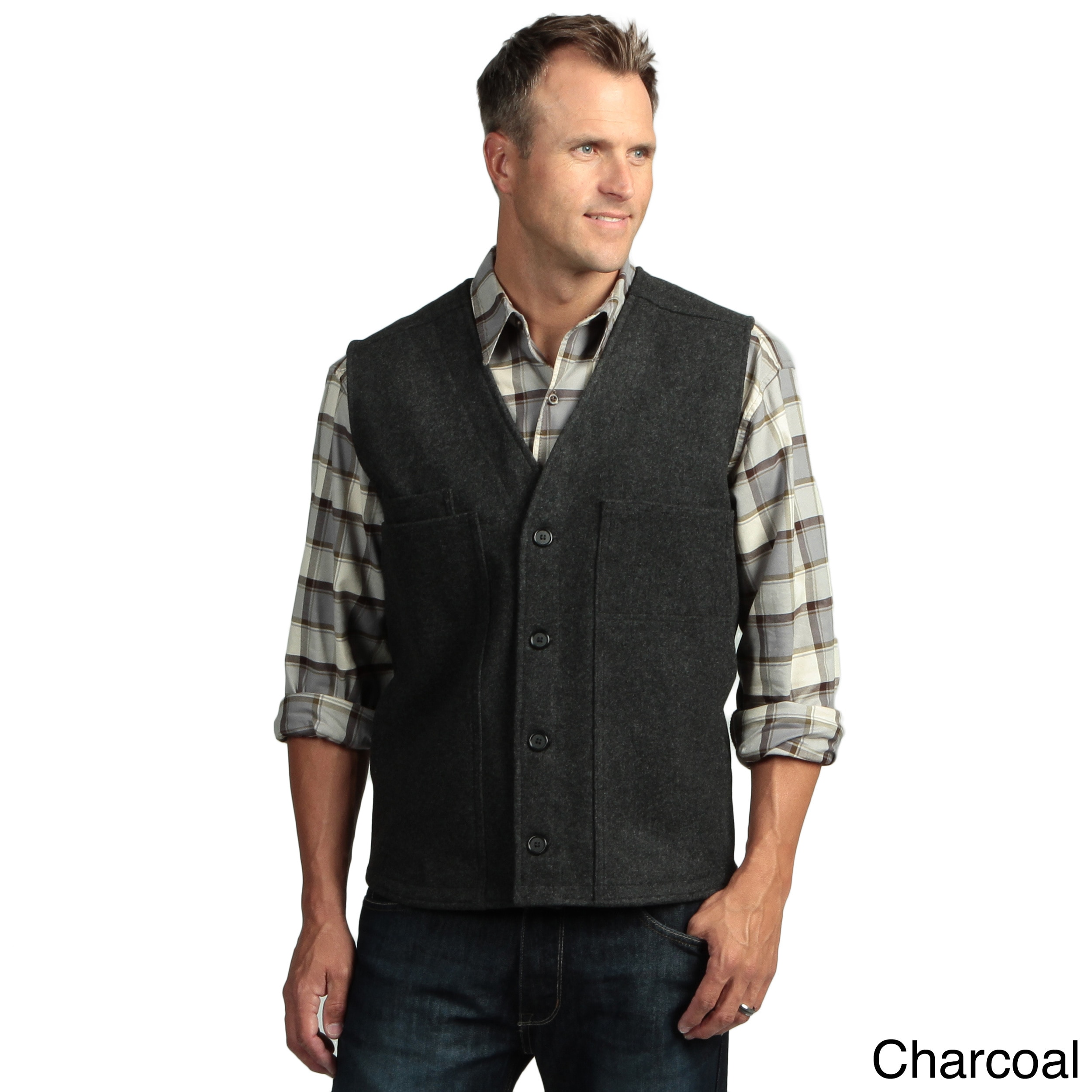 Stormy Kromer Men's Wool Button Vest (As Is Item) - Bed Bath