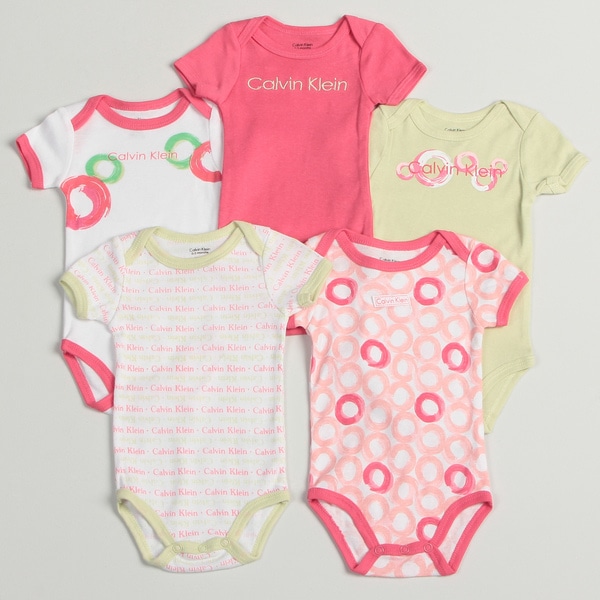 Calvin Klein Newborn Girl's Assorted Bodysuits (Set of 5) Calvin Klein Girls' Sets