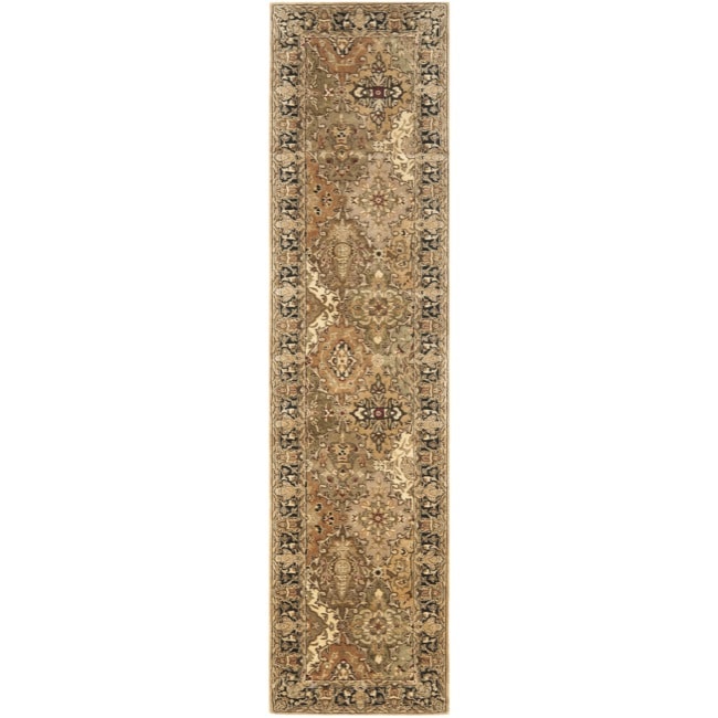 Handmade Persian Legend Multi/ Black Wool Rug (26 X 10)