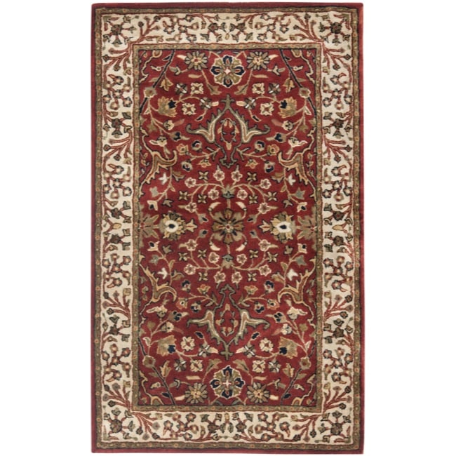 Handmade Persian Legend Red/ Ivory Wool Rug (26 X 4)