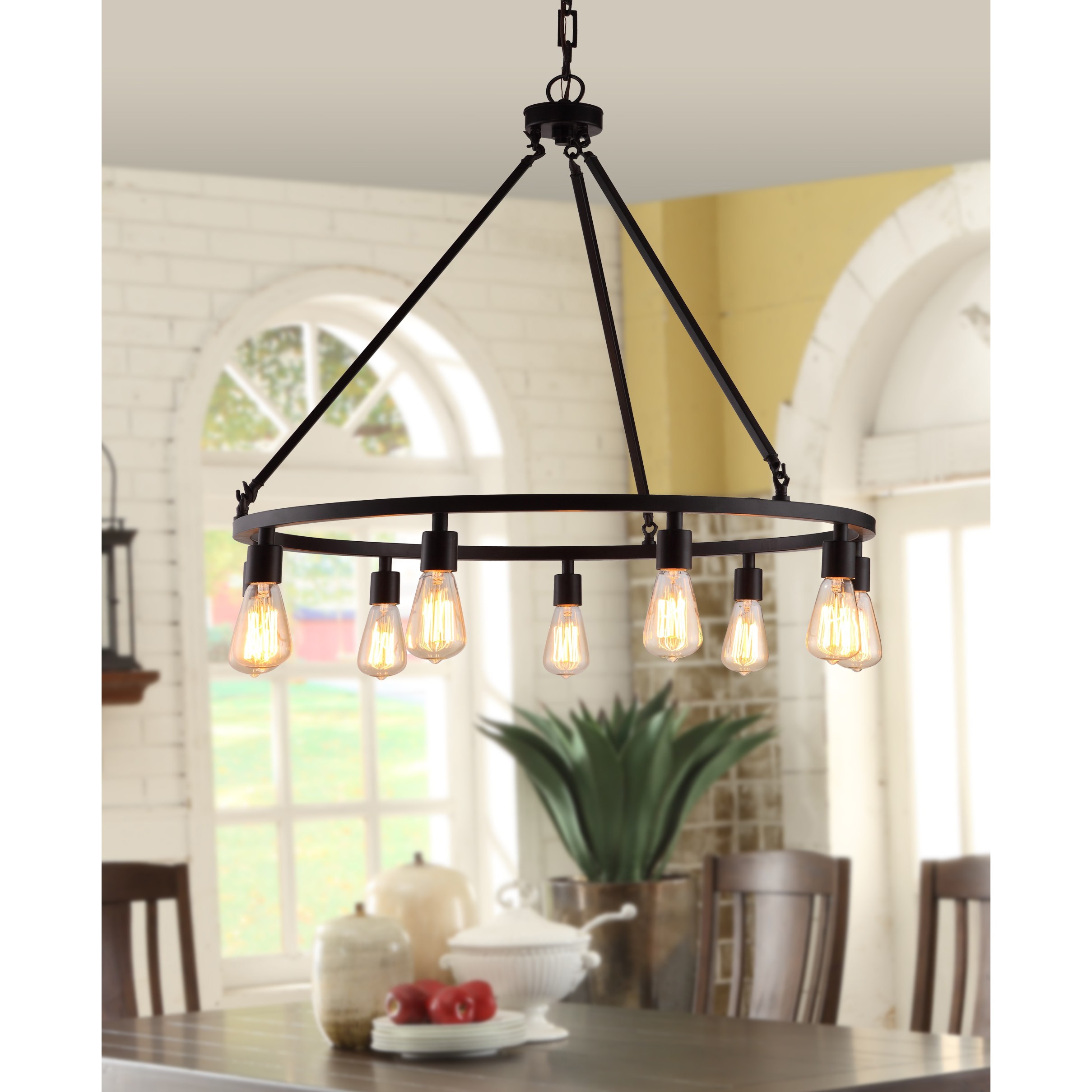 Shop Shea Bronze Edison Bulb 9 Light Chandelier Overstock 6911430