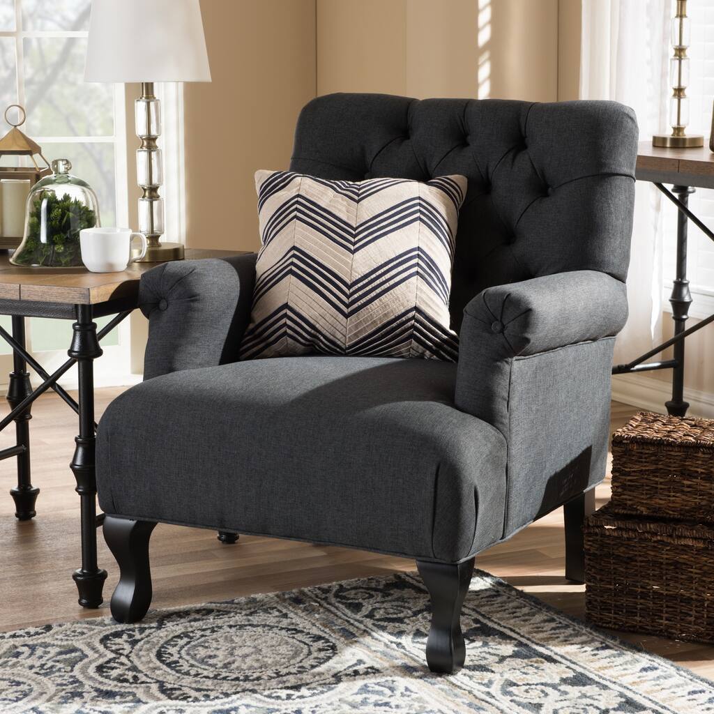 Joussard Gray Linen Club Chair