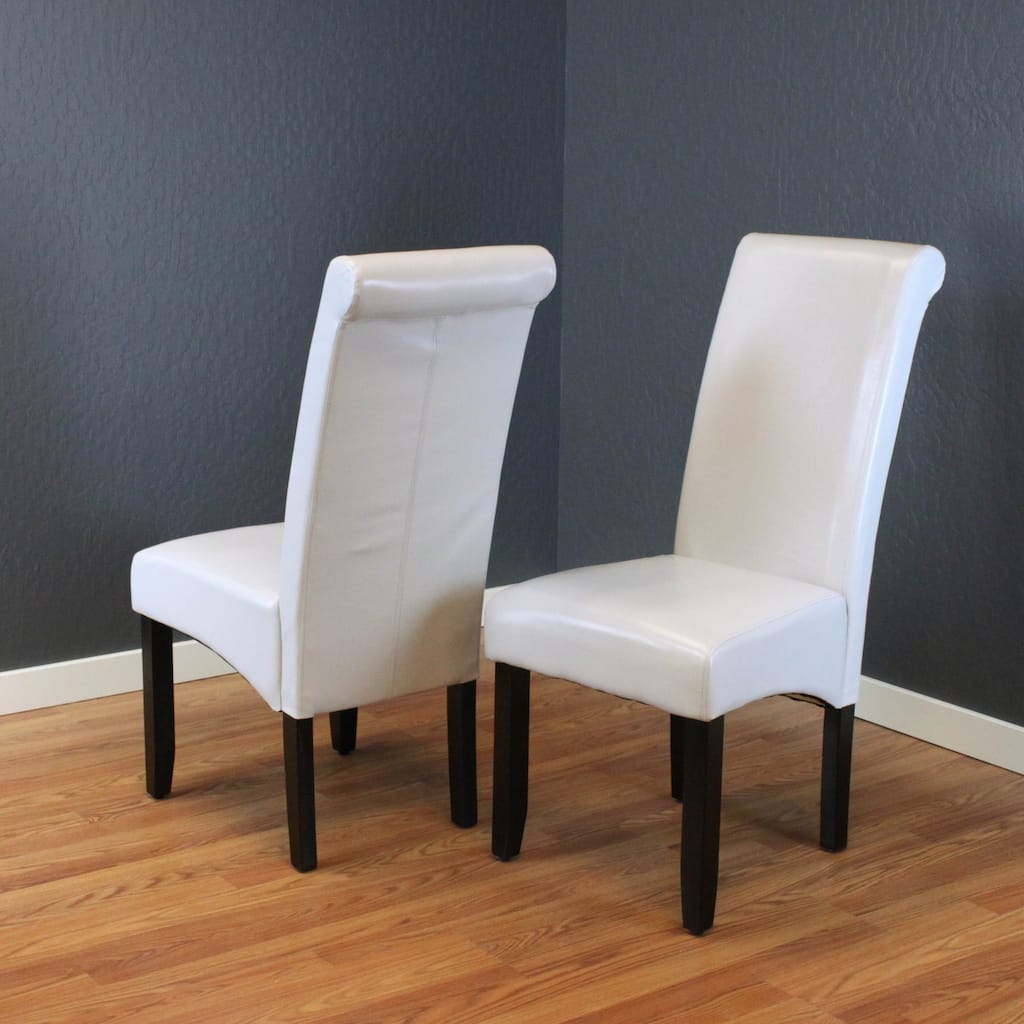 Milan Faux Leather Cloud Grey Dining Chairs (Set of 2)