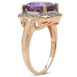 Malaika Rose Gold over Silver 3 5/8ct TGW Amethyst and White Topaz Ring Malaika Gemstone Rings