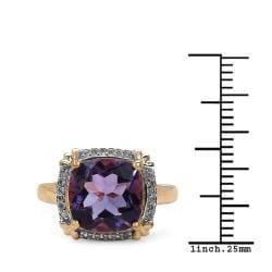 Malaika Rose Gold over Silver 3 5/8ct TGW Amethyst and White Topaz Ring Malaika Gemstone Rings