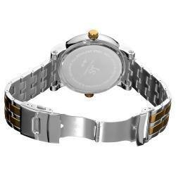 Joshua & Sons Men's Dual-Time Stainless Steel Quartz Two-Tone Watch