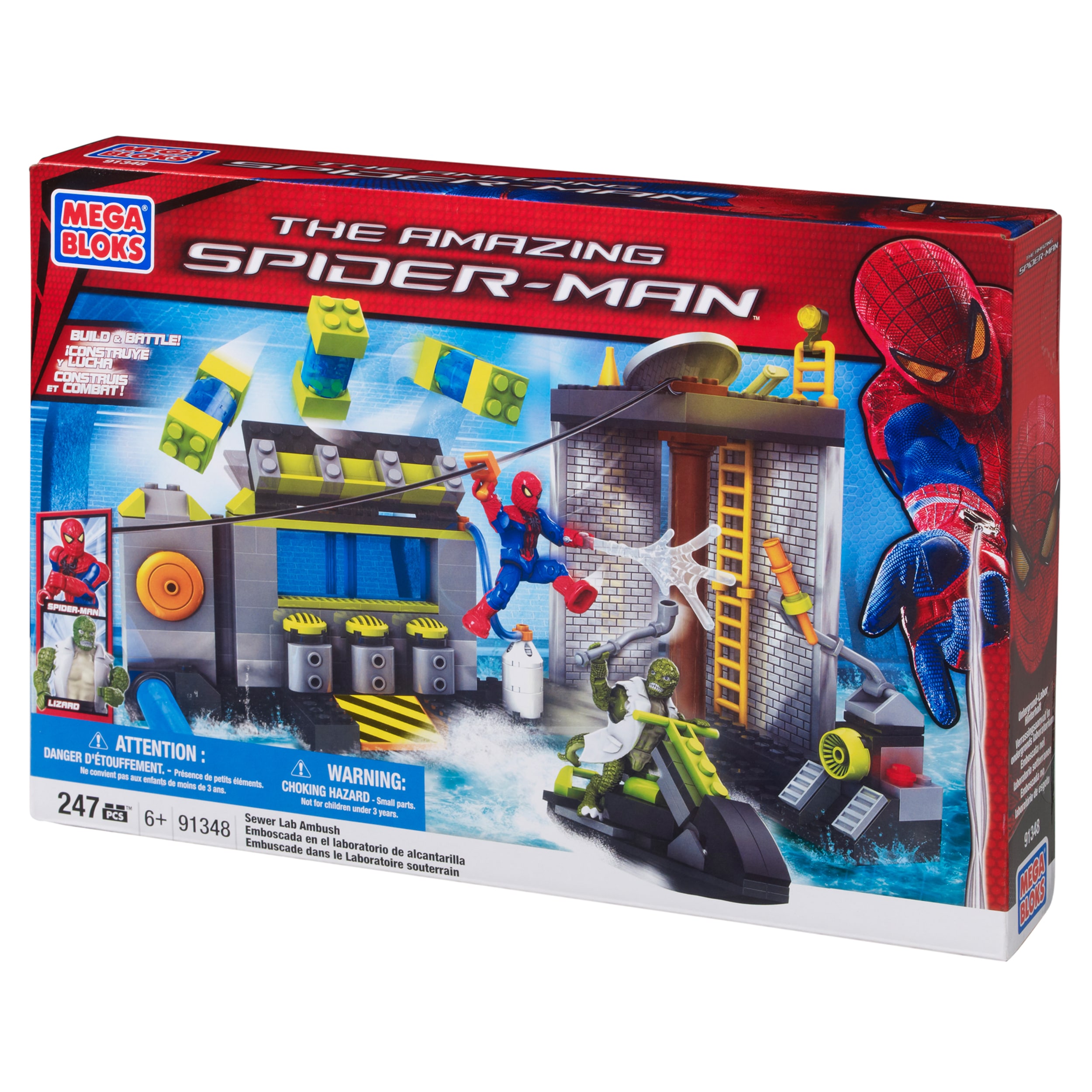 Shop Mega Bloks Amazing Spider-Man Sewer Lab Headquarters Playset ...