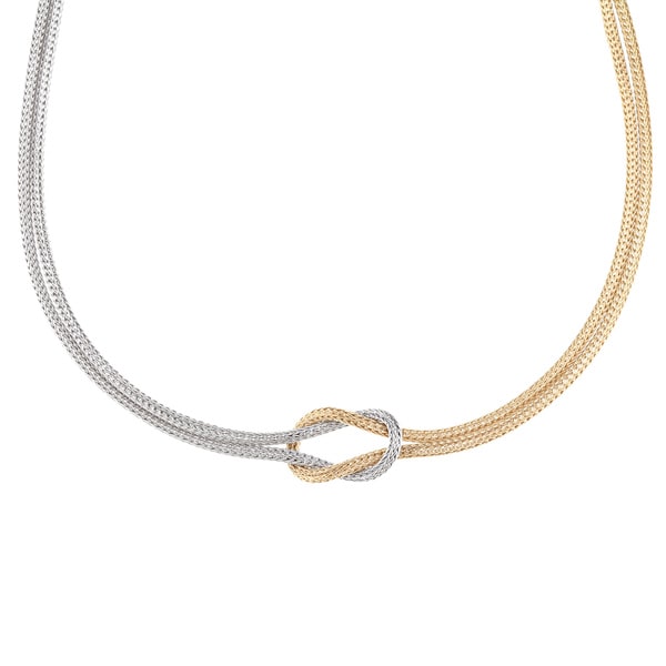 La Preciosa Two tone Sterling Silver Love Knot Necklace La Preciosa Sterling Silver Necklaces