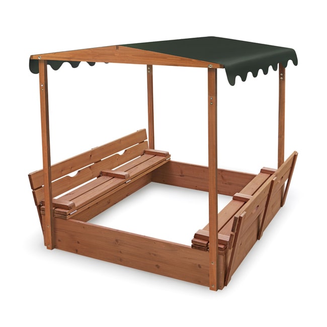 Badger Basket Covered Convertible Cedar Sandbox With Canopy