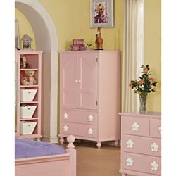 Pink/White Flower TV Armoire