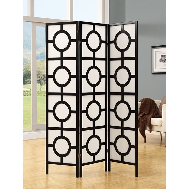 Download Black Frame 3-panel 'Circle Design' Folding Screen - Free ...