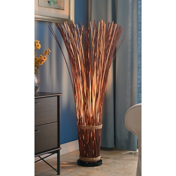 Design Craft Coastal Natural Reed 46-inch Floor Lamp