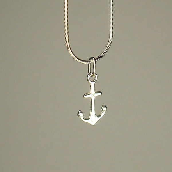 Jewelry by Dawn Anchor Sterling Silver Snake Chain Necklace Jewelry by Dawn Necklaces