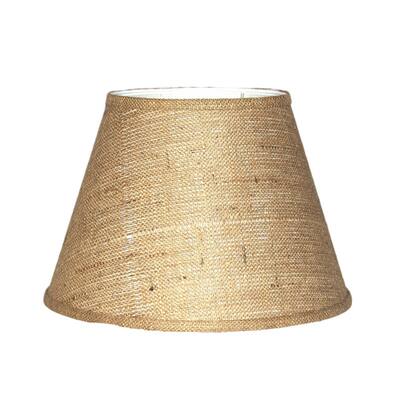 Crown Lighting Brown Burlap Modified Drum Lampshade