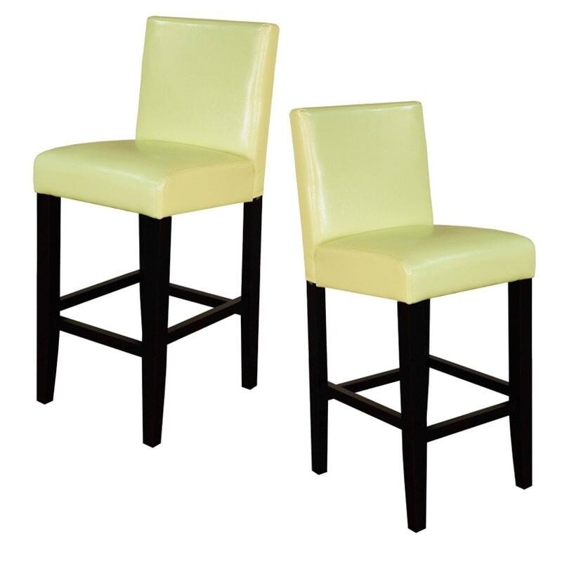 Villa Faux Leather Wax Green Counter Stools (Set of 2)