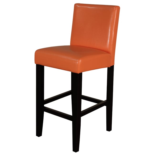 Villa Faux Leather Sunrise Orange Counter Stools (set Of 2)