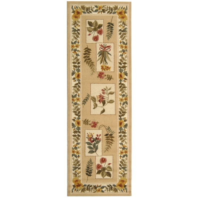 Country Hand hooked Chelsea Floral Ivory Wool Rug (26 X 10)