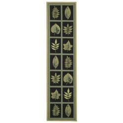 Hand hooked Chelsea Panels Black Wool Rug (2'6 x 12') Safavieh Runner Rugs