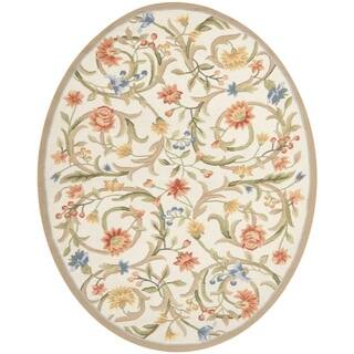 Oval Hand Hooked Rugs Area For Less Safavieh Hand Hooked Garden Scrolls Ivory Wool Rug 4 6 X