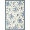 Safavieh Hand-hooked Garden Ivory/ Blue Wool Rug - 7'6 x 9'9