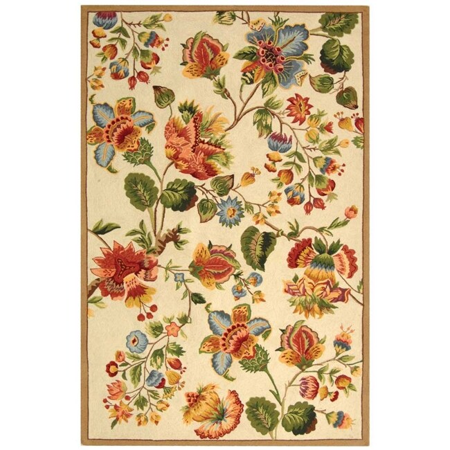 Safavieh Hand-hooked Chelsea Eden Ivory Wool Rug (6' x 9')