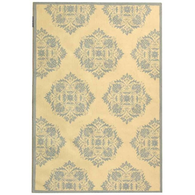 Hand hooked Geometric Chelsea Ivory Wool Rug (39 X 59)