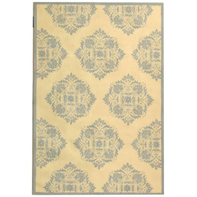 Hand hooked Chelsea Ivory Cotton canvas Wool Rug (76 X 99)