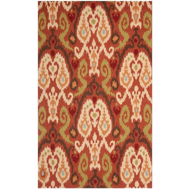 Hand hooked Chelsea Rust Wool Rug (39 X 59)