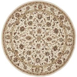 Hand hooked Chelsea Tabriz Ivory Wool Rug (3' Round) Safavieh Round/Oval/Square