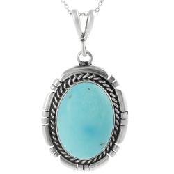 Journee Collection Sterling Silver Genuine Turquoise Necklace