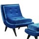 preview thumbnail 1 of 1, Armen Living 5th Avenue Velvet Armless Swayback Cerulean Blue Lounge Chair