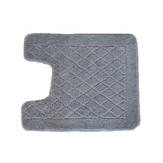Solid Grey Memory Foam Contour Bath Mat - 1'8" x 2'