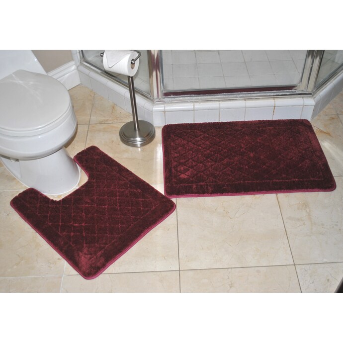 maroon bath rugs