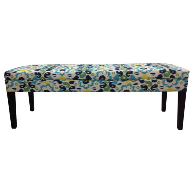 Sole Designs Blue Flora Tufted Bench