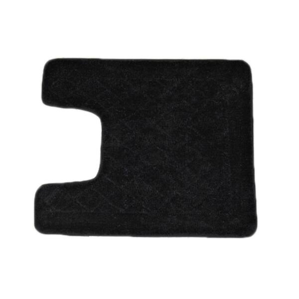 Shop Solid Black Memory Foam Contour Bath Mat Free Shipping On