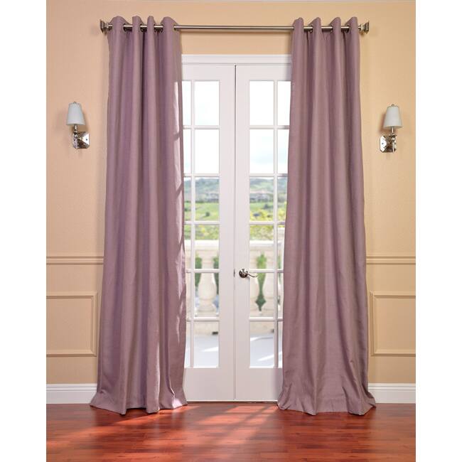 Exclusive Fabrics Mauve Linen Blend Grommet Curtain (1 Panel)