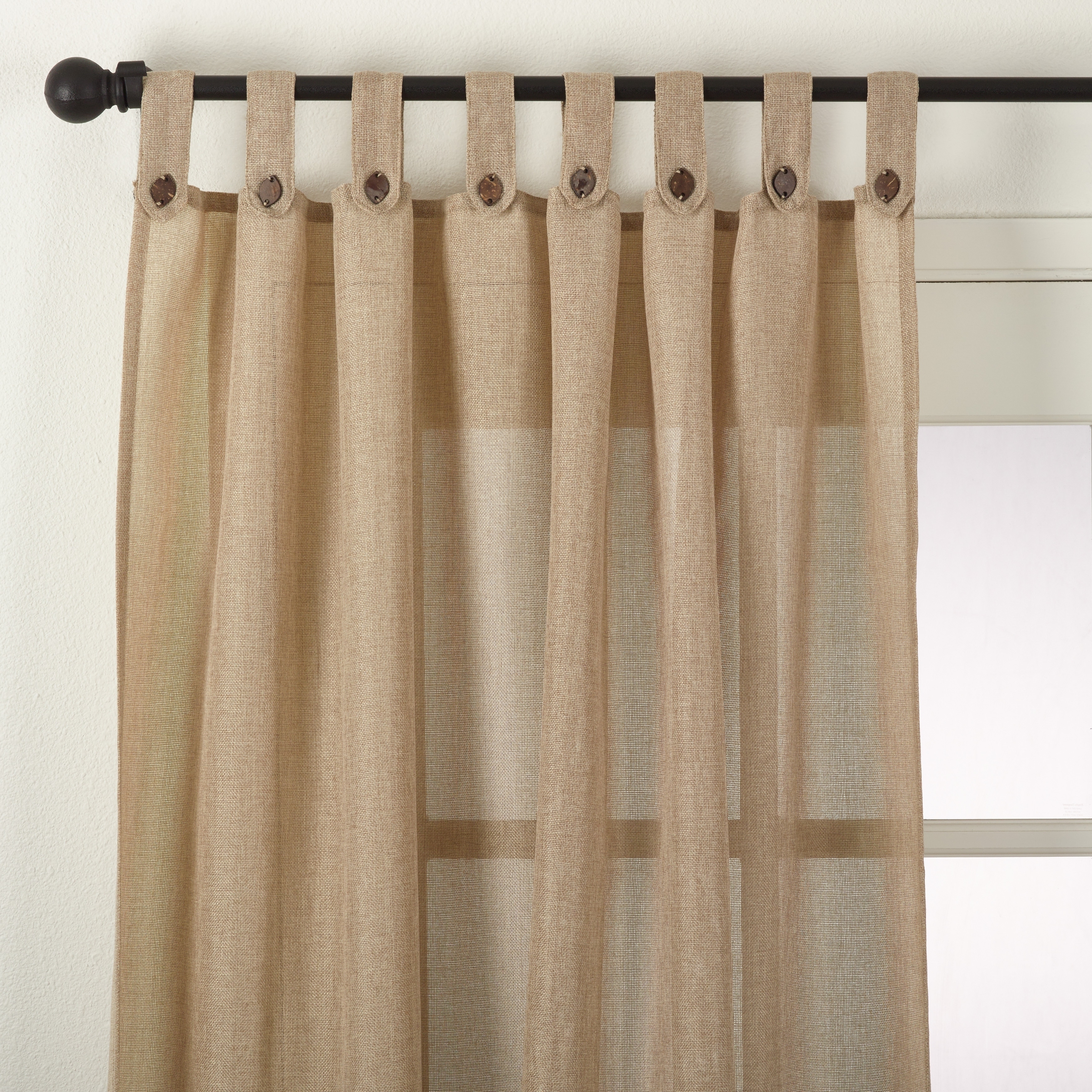 Classic Natural Tab Top 94 Inch Curtain Panel On Sale Overstock 6963253