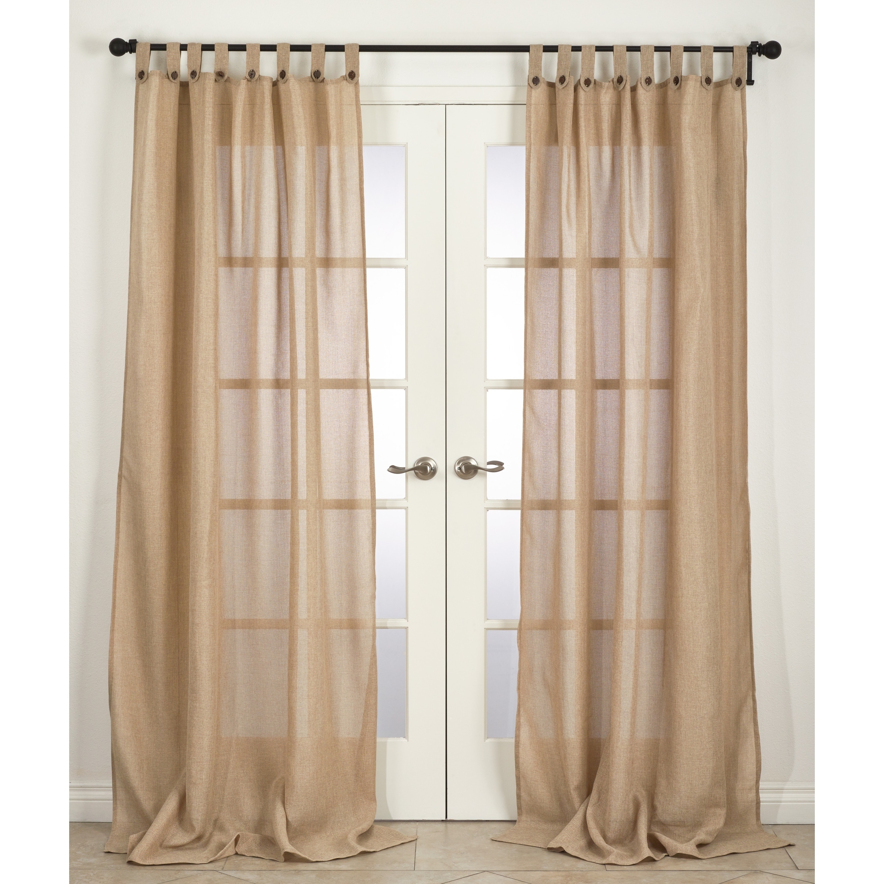 Classic Natural Tab Top 94 Inch Curtain Panel On Sale Overstock 6963253